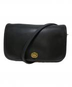 COACHコーチ）の古着「ターンロックレザーショルダーバッグ」｜ブラック