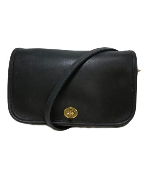 COACH（コーチ）COACH (コーチ) ターンロックレザーショルダーバッグ ブラックの古着・服飾アイテム