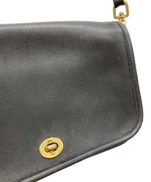 COACH（コーチ）COACH (コーチ) ターンロックレザーショルダーバッグ ブラックの古着・服飾アイテム