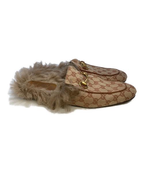 GUCCI（グッチ）GUCCI (グッチ) Princertown GG柄スリッパ ベージュ サイズ:10の古着・服飾アイテム