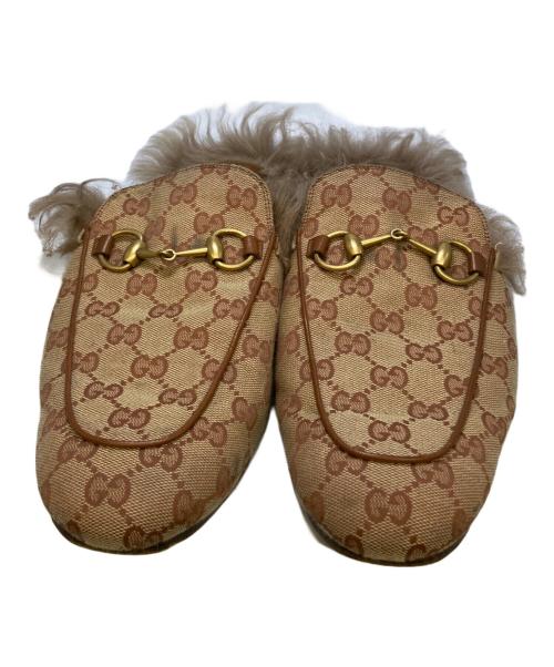 GUCCI（グッチ）GUCCI (グッチ) Princertown GG柄スリッパ ベージュ サイズ:10の古着・服飾アイテム