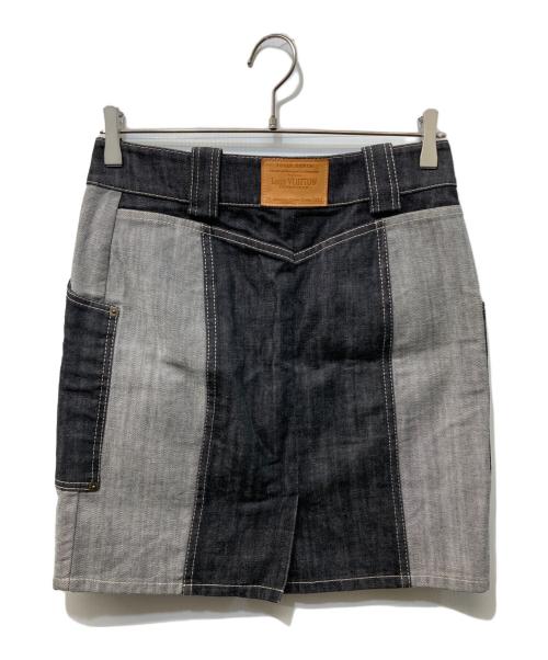 LOUIS VUITTON（ルイ ヴィトン）LOUIS VUITTON (ルイ ヴィトン) 切替デニムスカート インディゴ サイズ:SIZE 38の古着・服飾アイテム