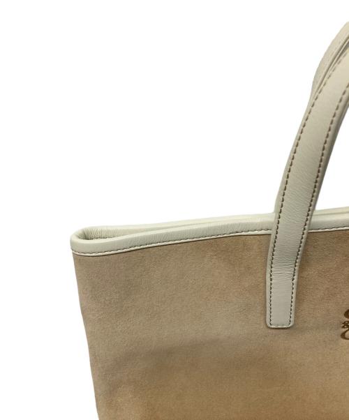 LOEWE（ロエベ）LOEWE (ロエベ) アナグラム ヌバックレザーハンドバッグ ベージュの古着・服飾アイテム