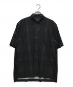 BLACK LABEL CRESTBRIDGEブラックレーベル クレストブリッジ）の古着「半袖チェック柄シャツ」｜ブラック