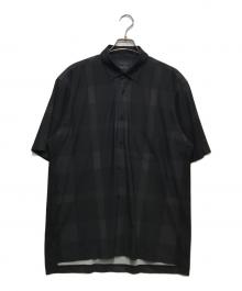 BLACK LABEL CRESTBRIDGE（ブラックレーベル クレストブリッジ）の古着「半袖チェック柄シャツ」｜ブラック