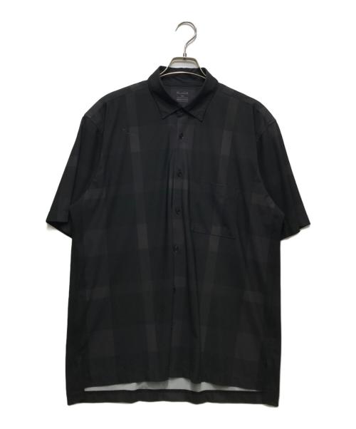 BLACK LABEL CRESTBRIDGE（ブラックレーベル クレストブリッジ）BLACK LABEL CRESTBRIDGE (ブラックレーベル クレストブリッジ) 半袖チェック柄シャツ ブラック サイズ:Lの古着・服飾アイテム