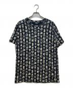 Hysteric Glamour×Dickiesヒステリックグラマー×ディッキーズ）の古着「総柄Tシャツ Dickiesコラボ」｜ブラック