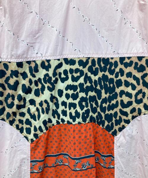 GANNI（ガニー）GANNI (ガニー) パッチワークマキシワンピース ピンク×ホワイト サイズ:36の古着・服飾アイテム