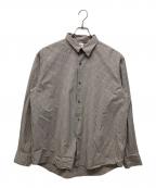 OVYオヴィー）の古着「Cotton Poplin Pin Check Wide Shirts」｜ベージュ