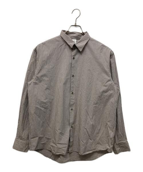 OVY（オヴィー）OVY (オヴィー) Cotton Poplin Pin Check Wide Shirts ベージュ サイズ:Lの古着・服飾アイテム