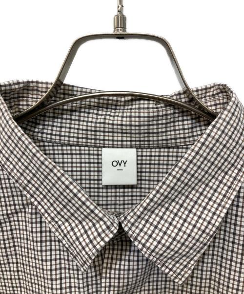 OVY（オヴィー）OVY (オヴィー) Cotton Poplin Pin Check Wide Shirts ベージュ サイズ:Lの古着・服飾アイテム