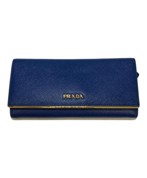 PRADA（プラダ）PRADA (プラダ) サフィアーノロングウォレット ネイビーの古着・服飾アイテム
