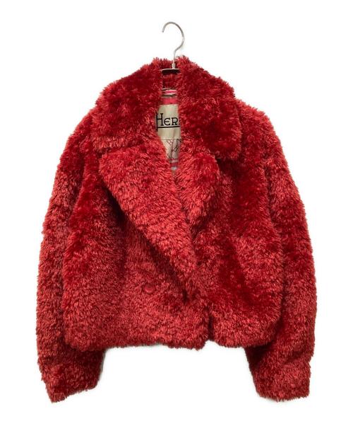 HERNO（ヘルノ）HERNO (ヘルノ) エコファーショートジャケット レッド サイズ:42 未使用品の古着・服飾アイテム