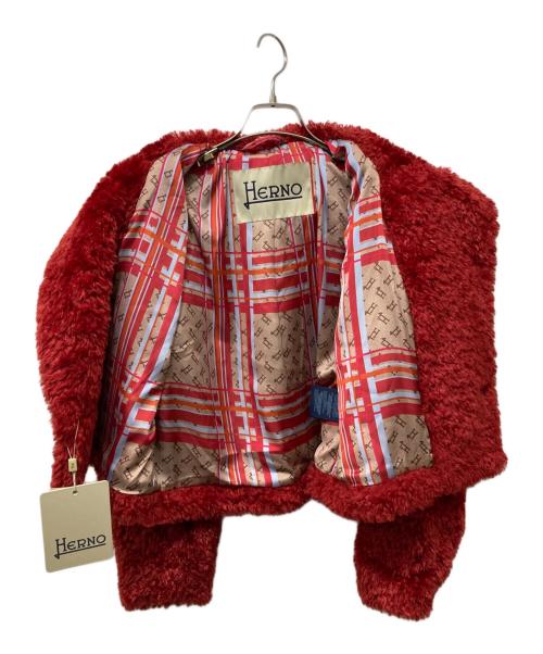 HERNO（ヘルノ）HERNO (ヘルノ) エコファーショートジャケット レッド サイズ:42 未使用品の古着・服飾アイテム
