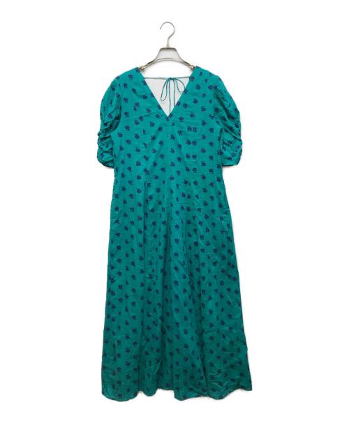 ne quittez pas（ヌキテパ）ne quittez pas (ヌキテパ) Dobby Stripe Flower Print Dress グリーン サイズ:FREE 未使用品の古着・服飾アイテム