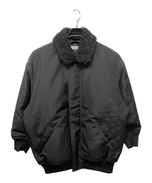 Acne studios（アクネ ストゥディオス）Acne studios (アクネ ストゥディオス) シアリングカラーボンバージャケット ブラック サイズ:M/Lの古着・服飾アイテム