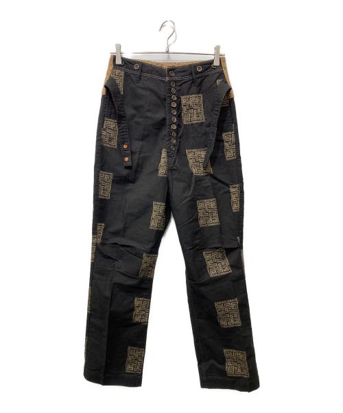 KAPITAL（キャピタル）KAPITAL (キャピタル) ジャガード総柄パンツ ブラック サイズ:SIZE XSの古着・服飾アイテム
