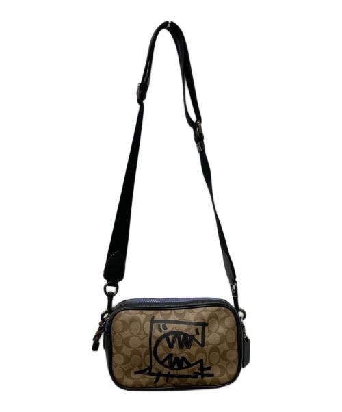 COACH（コーチ）COACH (コーチ) GUANGYU カメラショルダーバッグ ブラック×ベージュの古着・服飾アイテム