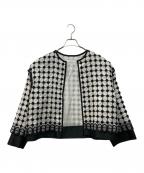 ADOREアドーア）の古着「シルクノーカラージャケット」｜ホワイト×ブラック