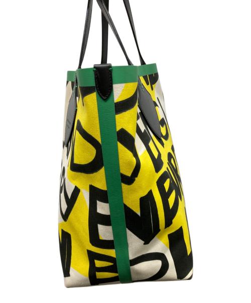 BURBERRY（バーバリー）BURBERRY (バーバリー) Giant Graffiti Print Reversible Tote ベージュ×イエローの古着・服飾アイテム