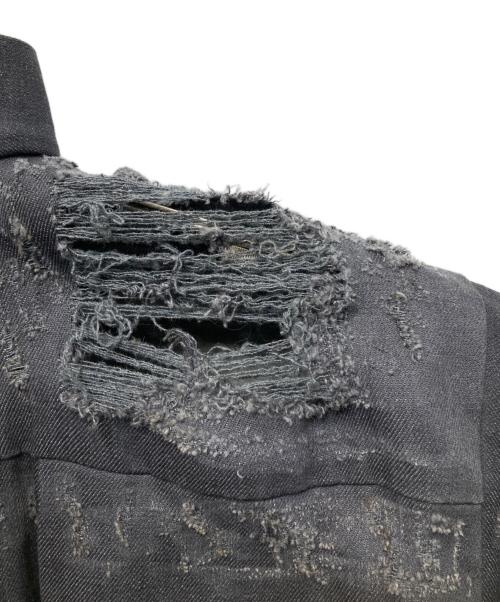 SHINYA KOZUKA（シンヤコズカ）SHINYA KOZUKA (シンヤコズカ) クラッシュデニムジャケット グレー サイズ:Mの古着・服飾アイテム