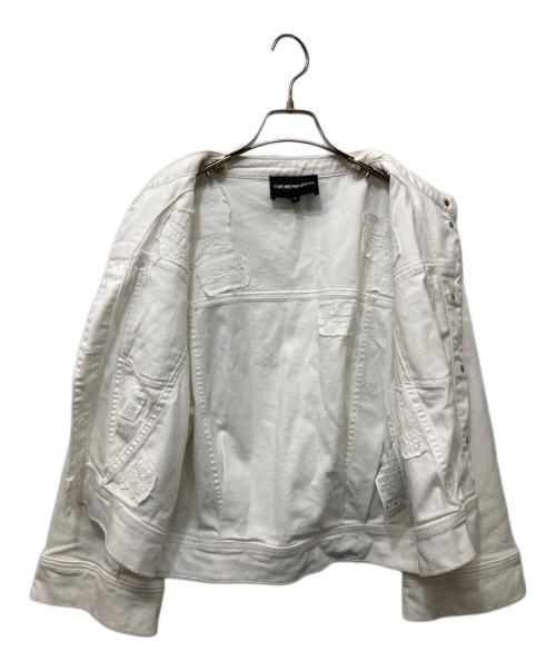EMPORIO ARMANI（エンポリオアルマーニ）EMPORIO ARMANI (エンポリオアルマーニ) デニムジャケット ホワイト サイズ:44の古着・服飾アイテム