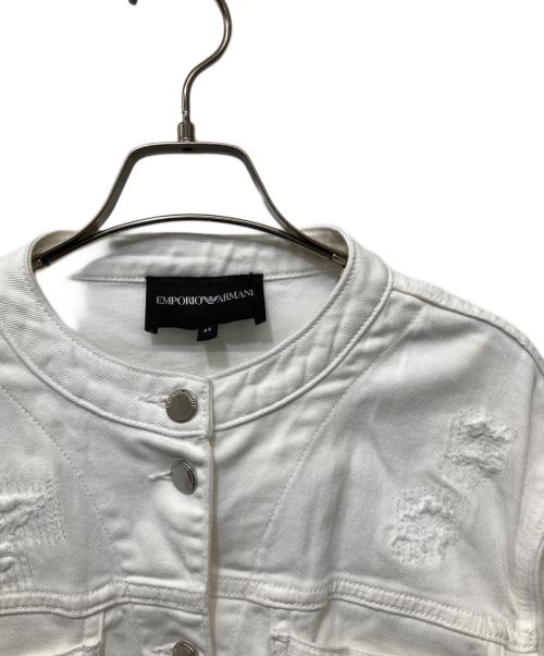 EMPORIO ARMANI（エンポリオアルマーニ）EMPORIO ARMANI (エンポリオアルマーニ) デニムジャケット ホワイト サイズ:44の古着・服飾アイテム