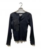 todo kotohayokozawaトゥードゥー コトハヨコザワ）の古着「プリーツアンサンブルカーディガン」｜ブラック