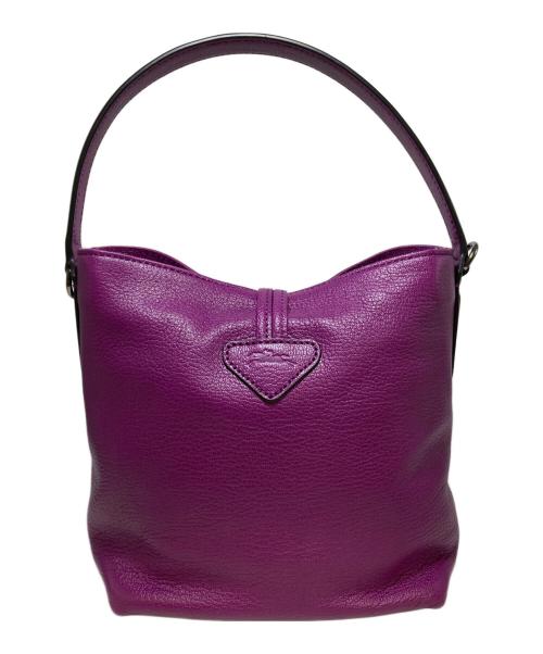 LONGCHAMP（ロンシャン）LONGCHAMP (ロンシャン) Roseau Goatskin Bucket Bags パープルの古着・服飾アイテム