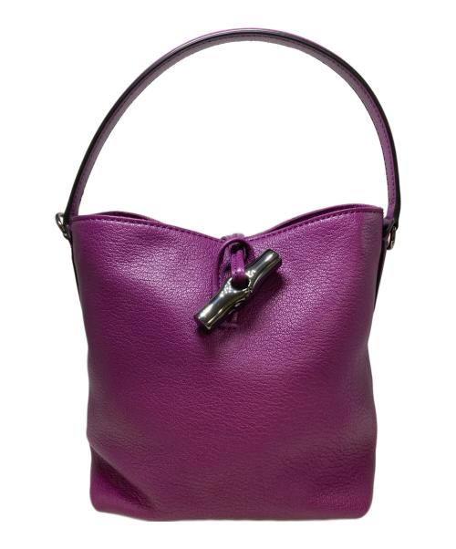 LONGCHAMP（ロンシャン）LONGCHAMP (ロンシャン) Roseau Goatskin Bucket Bags パープルの古着・服飾アイテム