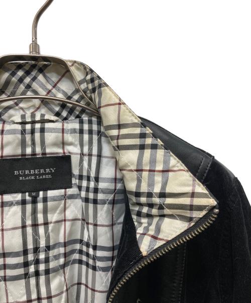BURBERRY BLACK LABEL（バーバリーブラックレーベル）BURBERRY BLACK LABEL (バーバリーブラックレーベル) レザー切替ジャケット ブラック サイズ:SIZE Mの古着・服飾アイテム