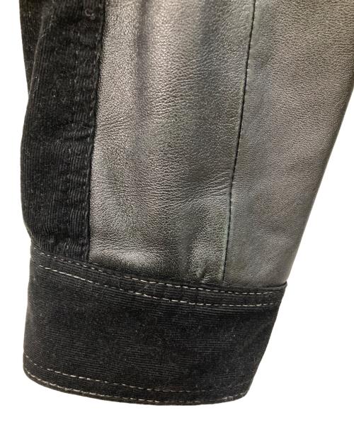 BURBERRY BLACK LABEL（バーバリーブラックレーベル）BURBERRY BLACK LABEL (バーバリーブラックレーベル) レザー切替ジャケット ブラック サイズ:SIZE Mの古着・服飾アイテム