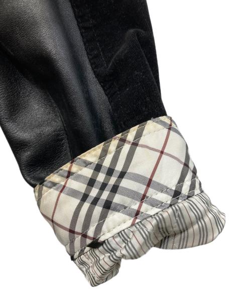 BURBERRY BLACK LABEL（バーバリーブラックレーベル）BURBERRY BLACK LABEL (バーバリーブラックレーベル) レザー切替ジャケット ブラック サイズ:SIZE Mの古着・服飾アイテム