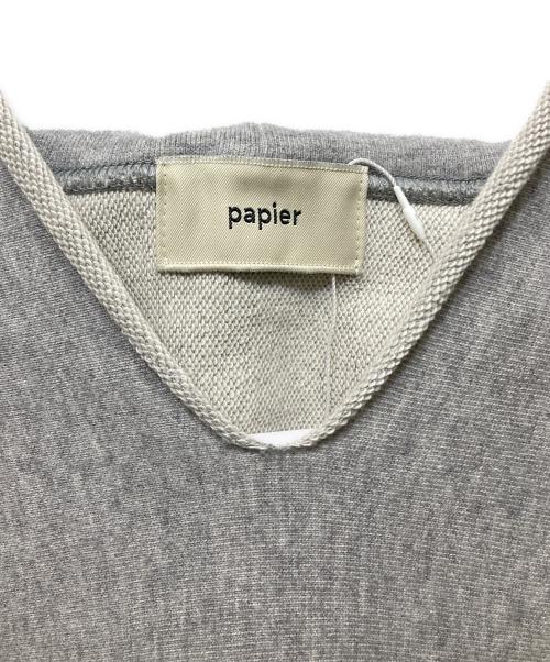 papier（パピエ）papier (パピエ) Broken parker グレー サイズ:ヨゴレ有の古着・服飾アイテム