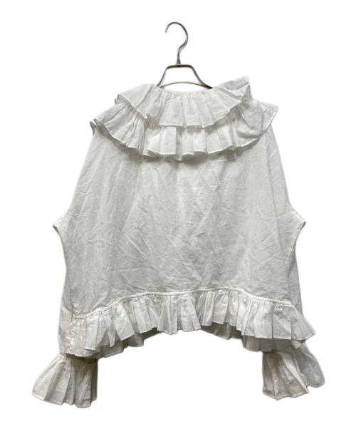 crinkle crinkle  crinkle（クリンクル クリンクル クリンクル）crinkle crinkle  crinkle (クリンクル クリンクル クリンクル) frill poncho L/S blouse ホワイト サイズ:SIZE Freeの古着・服飾アイテム