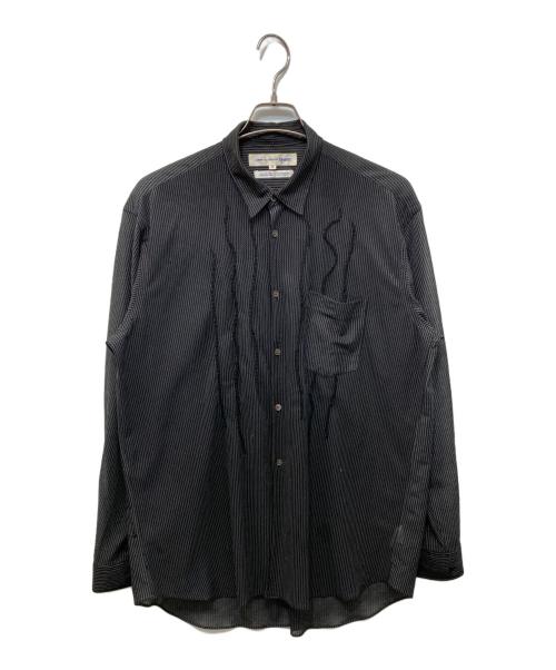 COMME des GARCONS SHIRT（コムデギャルソンシャツ）COMME des GARCONS SHIRT (コムデギャルソンシャツ) ポリストライプシャツ ブラック サイズ:Mの古着・服飾アイテム