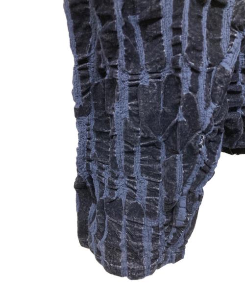 me ISSEY MIYAKE（ミーイッセイ ミヤケ）me ISSEY MIYAKE (ミーイッセイ ミヤケ) フロッキープリーツブラウス ネイビー サイズ:不明の古着・服飾アイテム