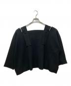me ISSEY MIYAKEミーイッセイ ミヤケ）の古着「ベルトプリーツブラウス」｜ブラック