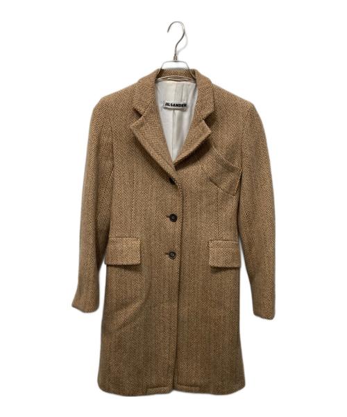 JIL SANDER（ジルサンダー）JIL SANDER (ジルサンダー) ヘリンボーンチェスターコート ベージュ サイズ:34の古着・服飾アイテム