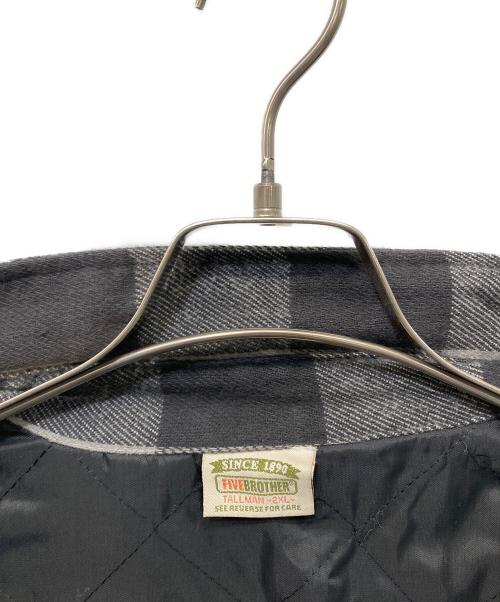 FIVE BROTHER（ファイブブラザー）FIVE BROTHER (ファイブブラザー) ブロックチェックキルティングシャツ グレー サイズ:2XLの古着・服飾アイテム