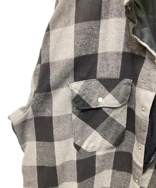 FIVE BROTHER（ファイブブラザー）FIVE BROTHER (ファイブブラザー) ブロックチェックキルティングシャツ グレー サイズ:2XLの古着・服飾アイテム