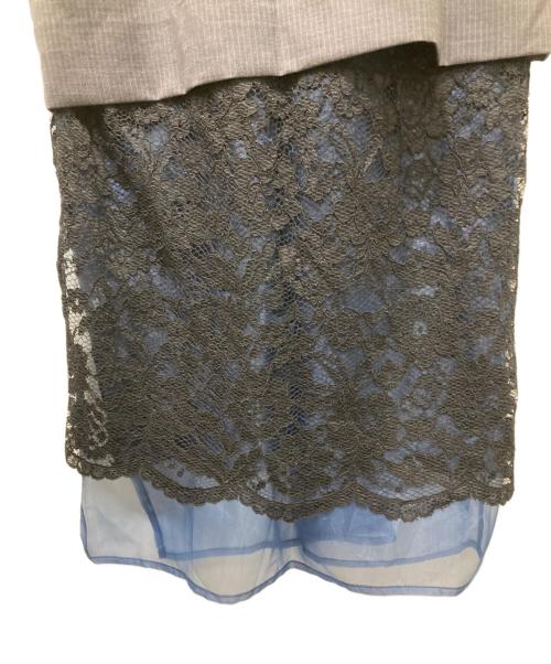 MAISON SPECIAL（メゾンスペシャル）MAISON SPECIAL (メゾンスペシャル) Lace Combination Camisole Onepiece グレー×ネイビー サイズ:SIZE Freeの古着・服飾アイテム