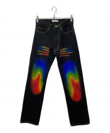 TENDER PERSON（テンダ―パーソン）の古着「サーモグラフィーデニムパンツ」｜ブラック