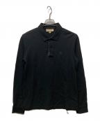 BURBERRYバーバリー）の古着「L/Sポロシャツ」｜ブラック