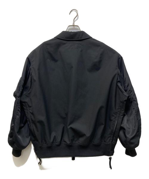COMME des GARCONS HOMME（コムデギャルソン オム）COMME des GARCONS HOMME (コムデギャルソン オム) エステルウールリップストップ×ナイロンツイルジャケット ブラック サイズ:SIZE Mの古着・服飾アイテム