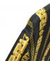 中古・古着 VERSACE (ヴェルサーチェ) チェーンプリントシルクシャツ ブラック×ゴールド サイズ:44：28000円