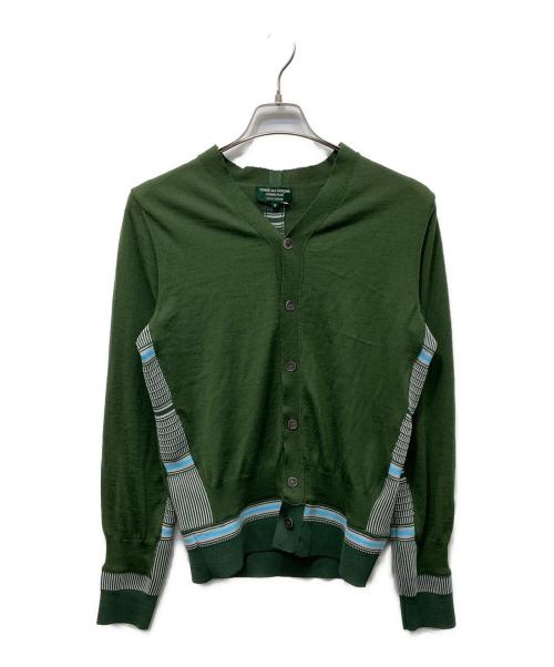COMME des GARCONS HOMME PLUS（コムデギャルソンオムプリュス）COMME des GARCONS HOMME PLUS (コムデギャルソンオムプリュス) EVERGREEN 切替ニットカーディガン グリーン サイズ:Sの古着・服飾アイテム
