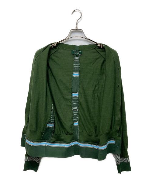 COMME des GARCONS HOMME PLUS（コムデギャルソンオムプリュス）COMME des GARCONS HOMME PLUS (コムデギャルソンオムプリュス) EVERGREEN 切替ニットカーディガン グリーン サイズ:Sの古着・服飾アイテム