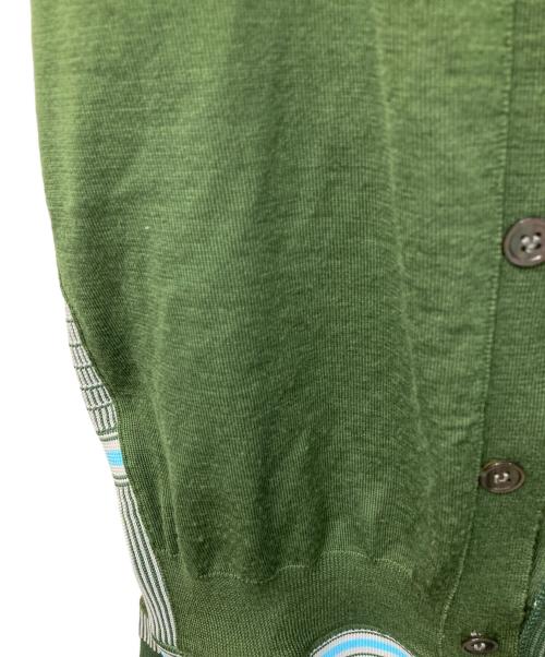 COMME des GARCONS HOMME PLUS（コムデギャルソンオムプリュス）COMME des GARCONS HOMME PLUS (コムデギャルソンオムプリュス) EVERGREEN 切替ニットカーディガン グリーン サイズ:Sの古着・服飾アイテム