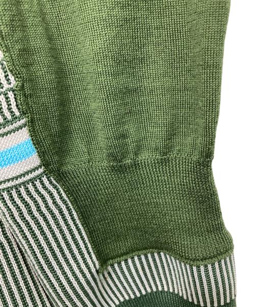 COMME des GARCONS HOMME PLUS（コムデギャルソンオムプリュス）COMME des GARCONS HOMME PLUS (コムデギャルソンオムプリュス) EVERGREEN 切替ニットカーディガン グリーン サイズ:Sの古着・服飾アイテム